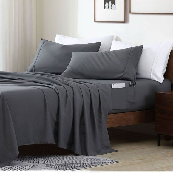 Swift Home Smart Sheet Set With 8" Side Storage Pockets - Picture 1 of 10